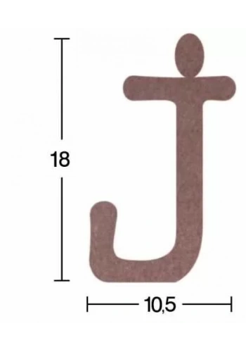 Hobi-Art H 13 Ayakta Durabilen Ahşap J Harfi (18 mm Kalınlık)