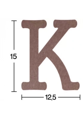 Hobi-Art H 14 Ayakta Durabilen Ahşap K Harfi (18 mm Kalınlık)