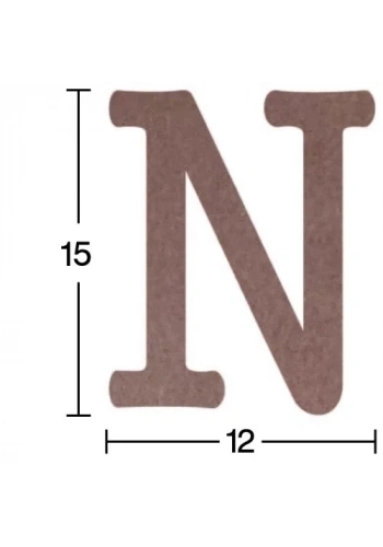 Hobi-Art H 17 Ayakta Durabilen Ahşap N Harfi (18 mm Kalınlık)