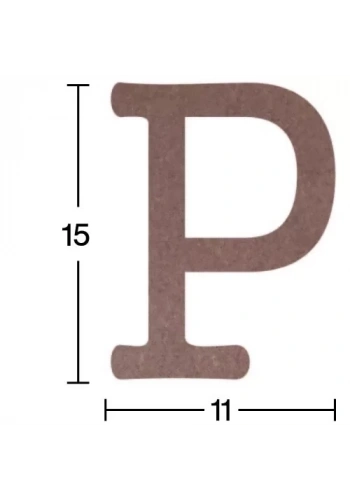 Hobi-Art H 20 Ayakta Durabilen Ahşap P Harfi (18 mm Kalınlık)