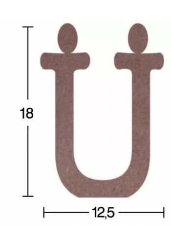 Hobi-Art H 26 Ayakta Durabilen Ahşap Ü Harfi (18 mm Kalınlık)
