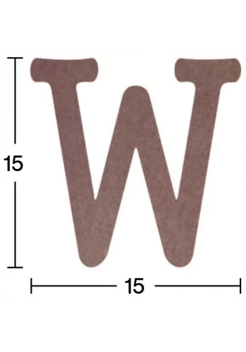 Hobi-Art H 30 Ayakta Durabilen Ahşap W Harfi (18 mm Kalınlık)
