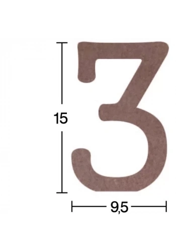 Hobi-Art H 36 Ayakta Durabilen Ahşap 3 Rakamı (18 mm Kalınlık)
