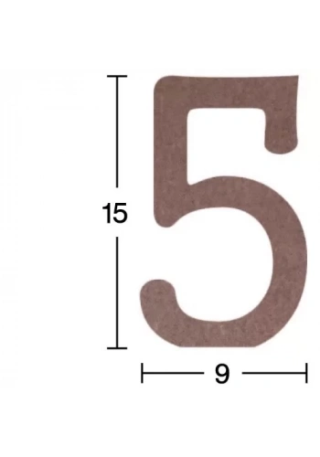Hobi-Art H 38 Ayakta Durabilen Ahşap 5 Rakamı (18 mm Kalınlık)