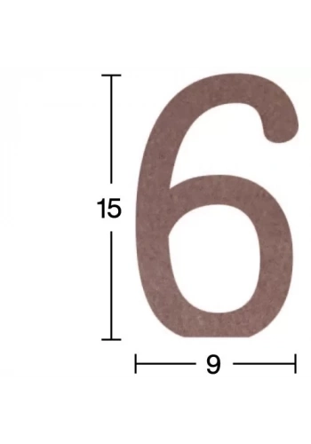 Hobi-Art H 39 Ayakta Durabilen Ahşap 6 Rakamı (18 mm Kalınlık)