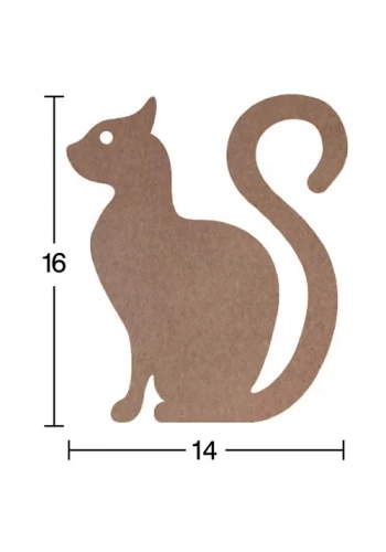 Hobi-Art H 66 Ayakta Durabilen Ahşap Kedi (18 mm Kalınlık)