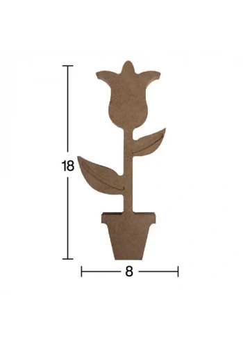 Hobi-Art H 78 Ayakta Durabilen Ahşap Lale (18 mm Kalınlık)