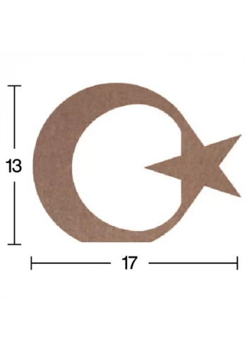 Hobi-Art H 83 Ayakta Durabilen Ahşap Ay Yıldız (18 mm Kalınlık)