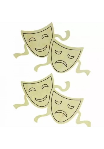 Hobi-Art KD 298 Tiyatro Maskesi Figürlü Mini Ahşap Obje