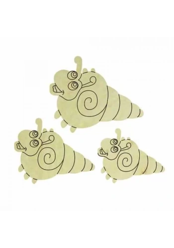 Hobi-Art KD 303 Salyangoz Figürlü Mini Ahşap Obje