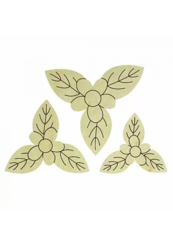 Hobi-Art KD 304 Çiçek Figürlü Mini Ahşap Obje