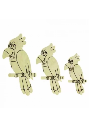 Hobi-Art KD 305 Papağan Figürlü Mini Ahşap Obje