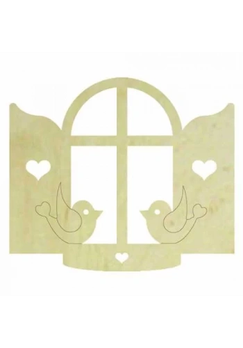 Hobi-Art KD 320 Pencere Figürlü Mini Ahşap Obje