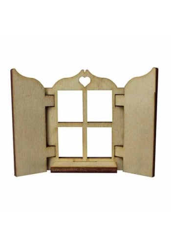 Hobi-Art KD 322 Pencere Figürlü Mini Ahşap Obje