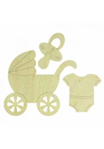 Hobi-Art KD 323 Bebek Ürünleri Figürlü Mini Ahşap Obje