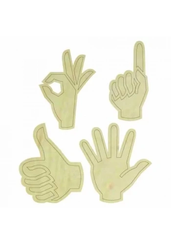 Hobi-Art KD 324 El İşaretleri Figürlü Mini Ahşap Obje