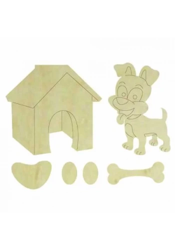 Hobi-Art KD 325 Köpek Kulübe Figürlü Mini Ahşap Obje