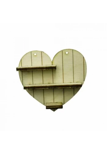 Hobi-Art KD 341 Kalp Figürlü Mini Ahşap Obje
