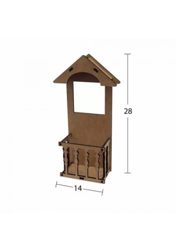 Hobi-Art L 309 Demonte Ham Ahşap Telefon Şarj Kutusu ve Prizlik