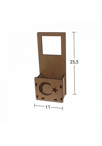 Hobi-Art L 310 Demonte Ham Ahşap Telefon Şarj Kutusu ve Prizlik
