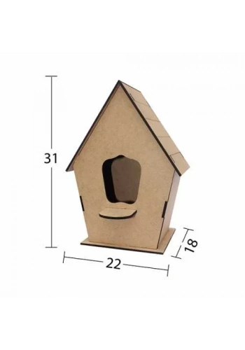 Hobi-Art L 316 Kuş Yuvası Şeklinde Boyanabilir Demonte Ham Ahşap Obje