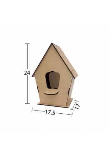 Hobi-Art L 317 Kuş Yuvası Şeklinde Boyanabilir Demonte Ham Ahşap Obje