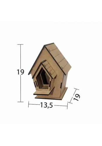 Hobi-Art L 318 Kuş Yuvası Şeklinde Boyanabilir Demonte Ham Ahşap Obje