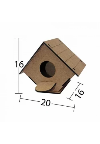 Hobi-Art L 319 Kuş Yuvası Şeklinde Boyanabilir Demonte Ham Ahşap Obje