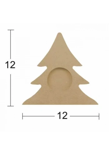 Hobi-Art M 02 Boyanabilir Dekoratif Ham Ahşap Mumluk