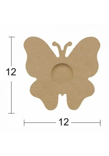 Hobi-Art M 06 Boyanabilir Dekoratif Ham Ahşap Mumluk