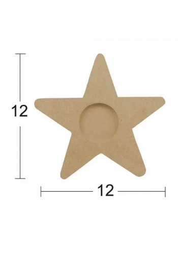 Hobi-Art M 07 Boyanabilir Dekoratif Ham Ahşap Mumluk