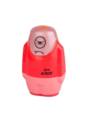 SERVE E-BOT SİLGİLİ KALEMTRAŞ KIRMIZI