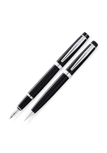 SCRİKSS 38 DOLMA KALEM+TÜKENMEZ KALEM SETİ SİYAH-KROM