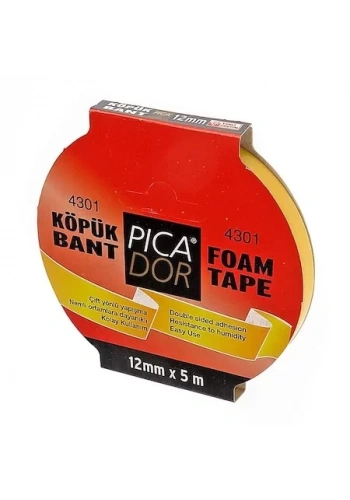 PİCADOR ÇİFT TARAFLI KÖPÜK BANT 12mmx5m (KN001)