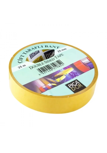 PİCADOR ÇİFT TARAFLI BANT 25mmx25m ASKILI (KM003)