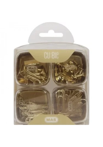 MAS 1331 CUBBİE PREMİUM ATAŞ+KISKAÇ+HARİTA ÇİVİSİ SETİ GOLD 4LÜ