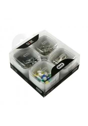 MAS 1282 CUBBİE ATAŞ+KISKAÇ+TOPLU İĞNE+HARİTA ÇİVİSİ SETİ 4LÜ