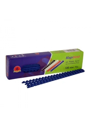 MAPİBİND PLASTİK SPİRAL 6mm LACİVERT 100LÜ