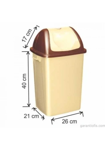 Garanti Metal 7401 Plastik Çatı Kapaklı Çöp Kovası (24 Litre)