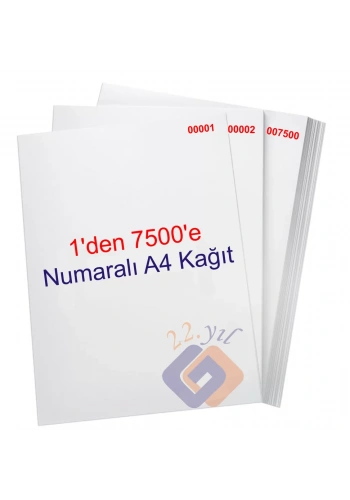 1 den 7500 e Numaralı A4 Fotokopi Kağıdı