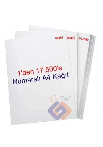 1 den 17500 e Numaralı A4 Fotokopi Kağıdı