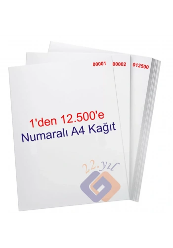 1 den 12500 e Numaralı A4 Fotokopi Kağıdı