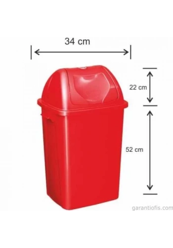 Garanti Metal 7583 Plastik Çatı Kapaklı Çöp Kovası (50 Litre)