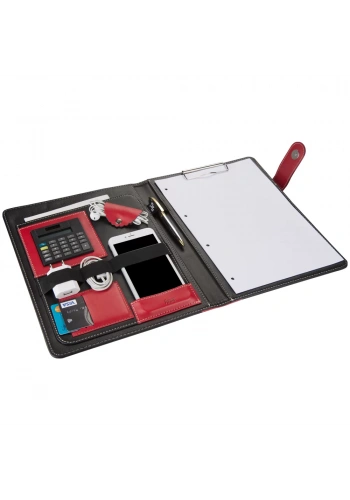 2K 7000 Siyah Sekreterlik A4 Suni Deri Telefon Kılıflı El Portföyü Sekreter Notluğu Hesap Makineli