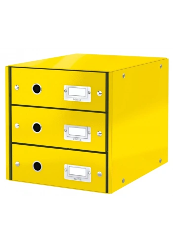 Leitz 6048 WOW Metalik Sarı Üç Çekmeceli Evrak Rafı