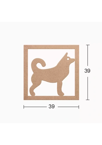 Hobi-Art DS 22 Boyanabilir Köpek Desenli Ahşap Duvar Süsü