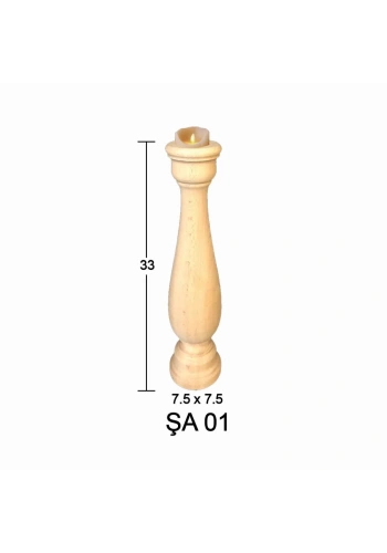 Hobi-Art ŞA 01  Ahşap Masa Üstü Şamdan
