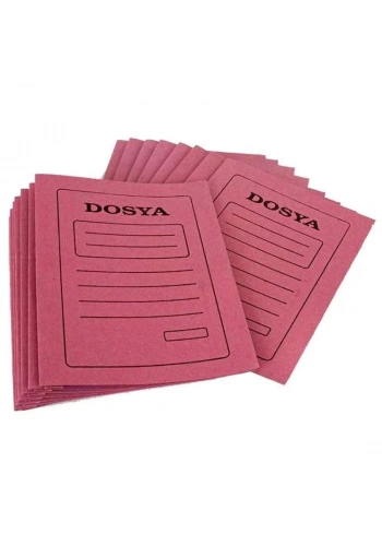 Tam Kapak Pembe Karton Telli Dosya (50 li Paket)