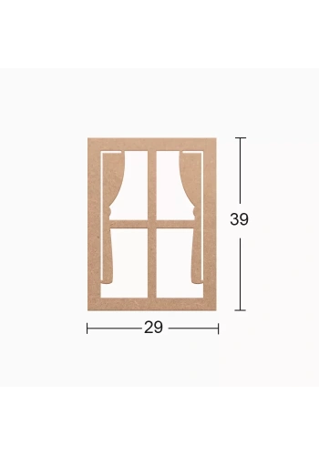 Hobi-Art DS 44 Boyanabilir Ahşap Pencere Desenli Duvar Süsü