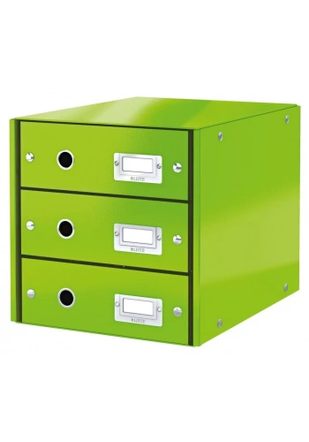 Leitz 6048 WOW Metalik Koyu Yeşil Üç Çekmeceli Evrak Rafı